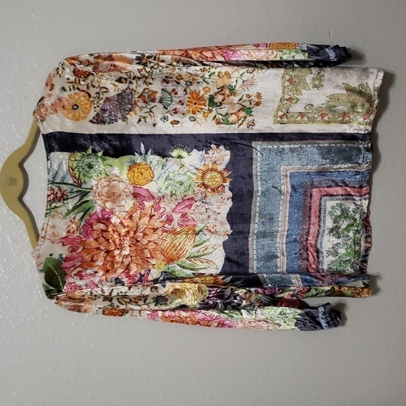 Soft Surroundings Ashbury Crushed Velvet Tunic Floral Boho Multicolor Size PS - Picture 4 of 15